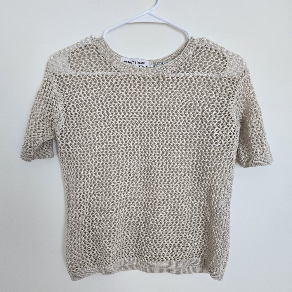 Knit Mesh Short Sleeve Top